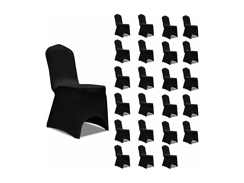 Capa para cadeira elástica 24 pcs preto PT642813
