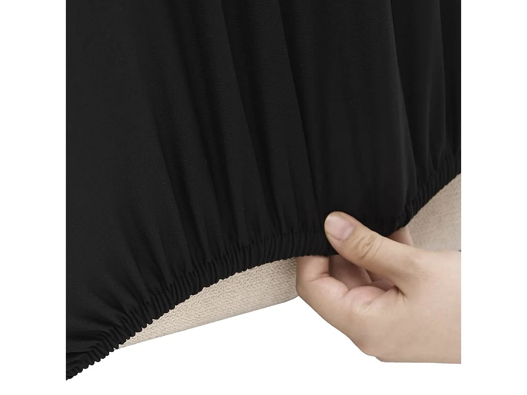 Housse extensible de canapé 2 places Crème Jersey de polyester FR873591