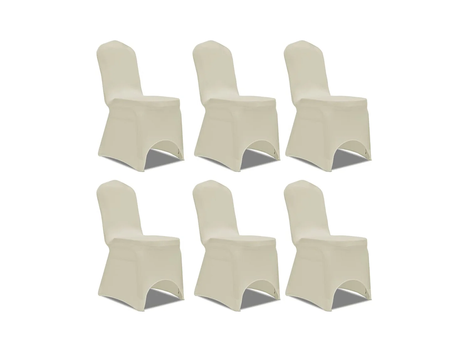 Housse crème extensible pour chaise 6 pièces FR102360