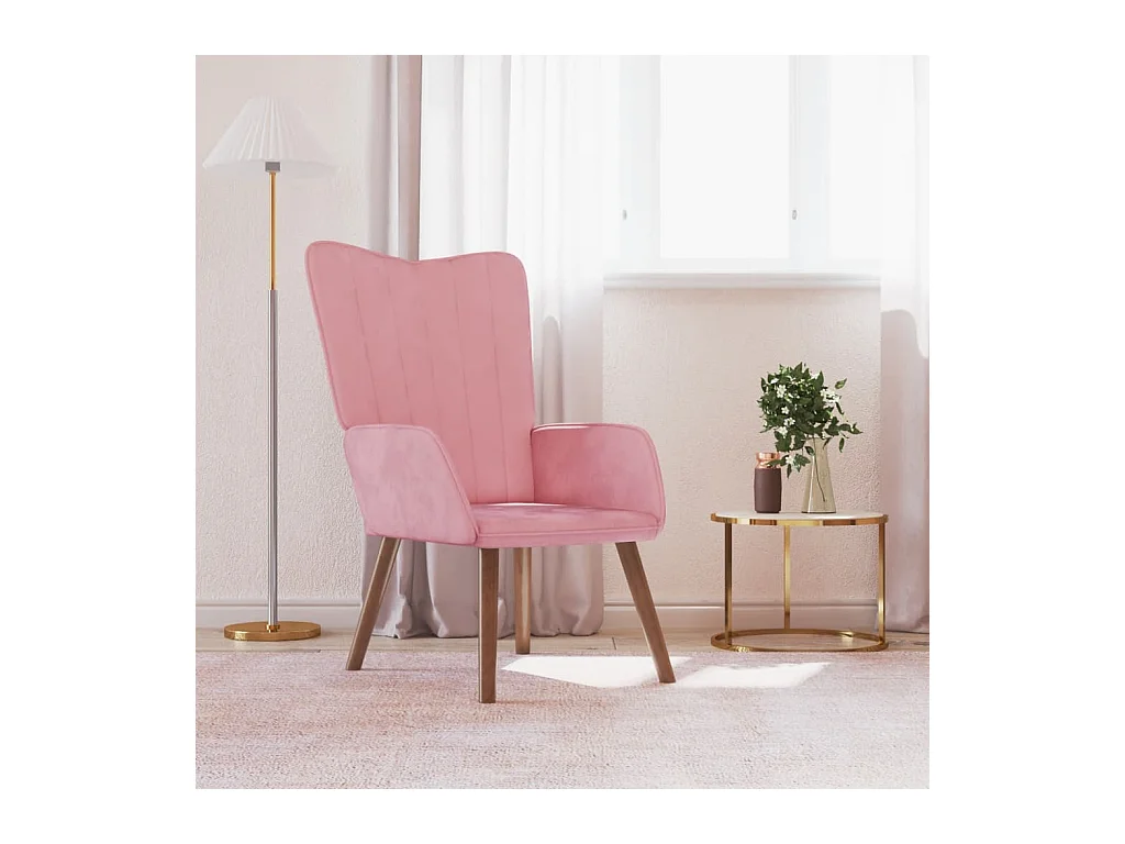 Chaise de relaxation Rose Velours FR519632