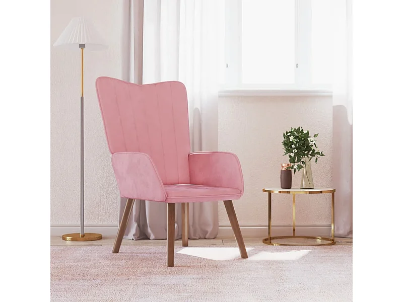 Chaise de relaxation Rose Velours FR519632