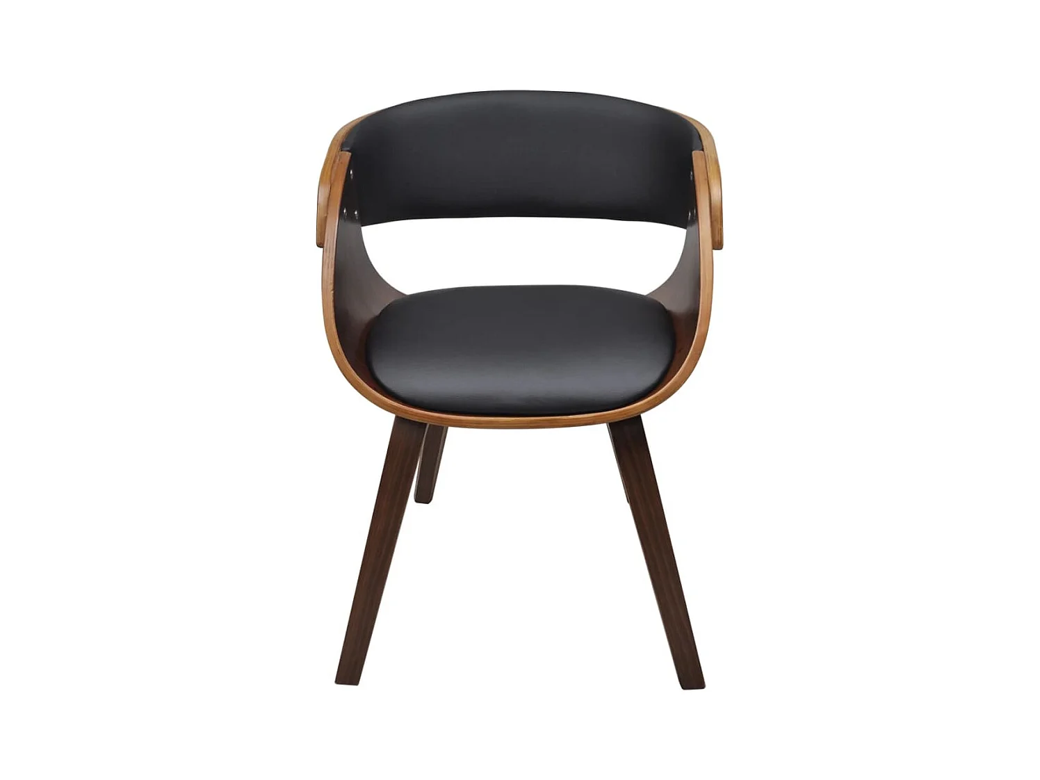 Lot de 2 Chaises à manger marron bois courbé et similicuir FR834641