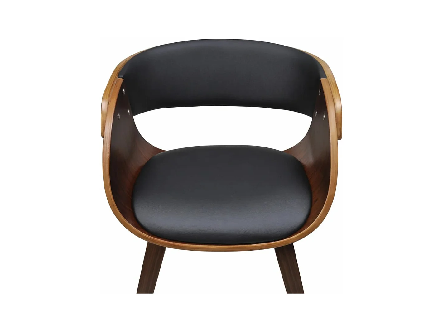 Lot de 2 Chaises à manger marron bois courbé et similicuir FR834641