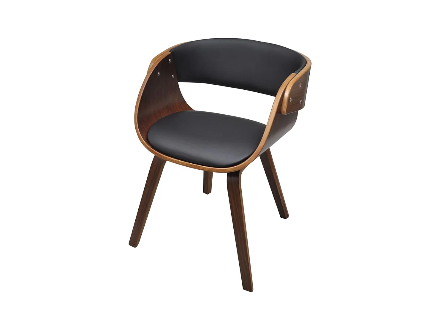 Lot de 2 Chaises à manger marron bois courbé et similicuir FR834641