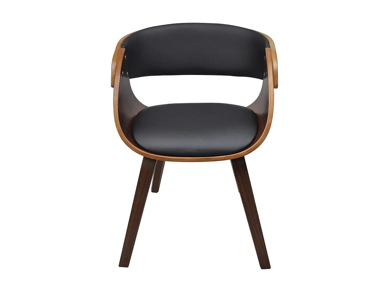 Lot de 2 Chaises à manger marron bois courbé et similicuir FR834641