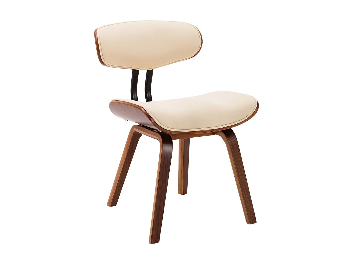 Lot de 2 Chaises à manger crème bois courbé et similicuir FR492962