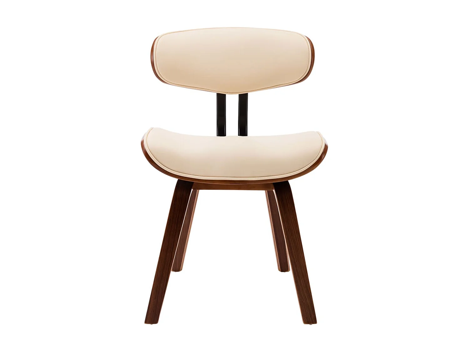 Lot de 2 Chaises à manger crème bois courbé et similicuir FR492962