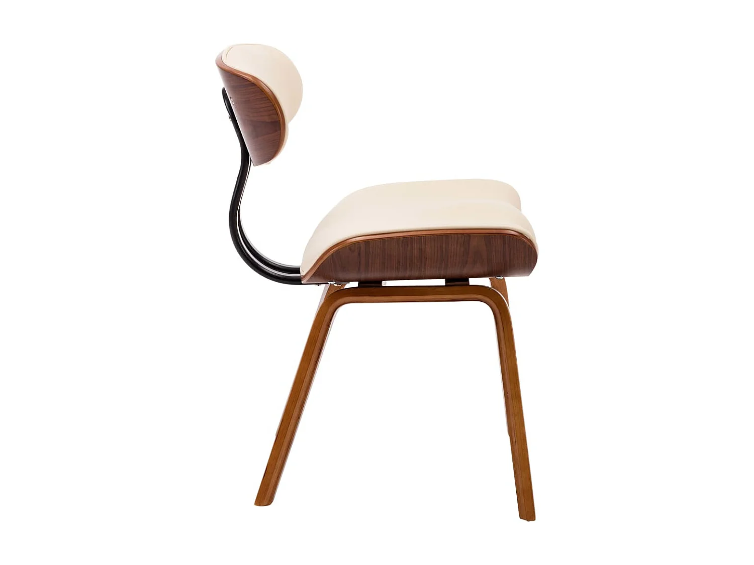 Lot de 2 Chaises à manger crème bois courbé et similicuir FR492962