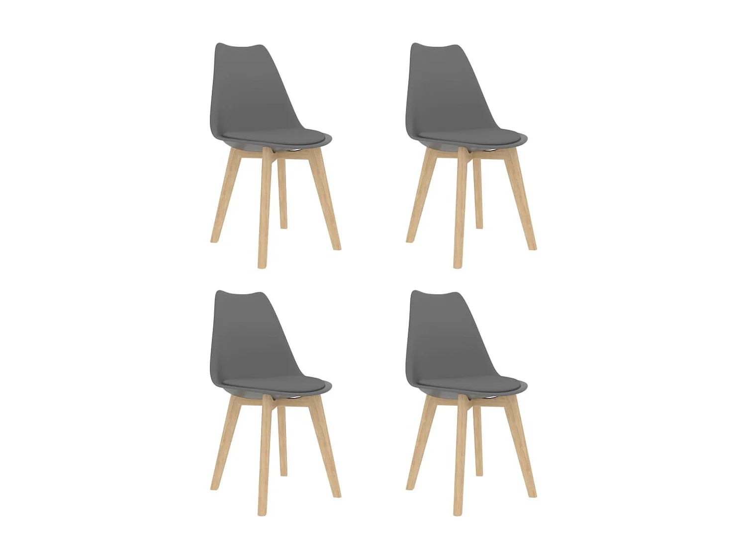 Lot de 4 Chaises à manger Gris Plastique FR283146