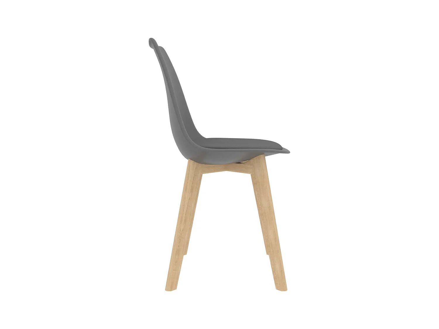 Lot de 4 Chaises à manger Gris Plastique FR283146