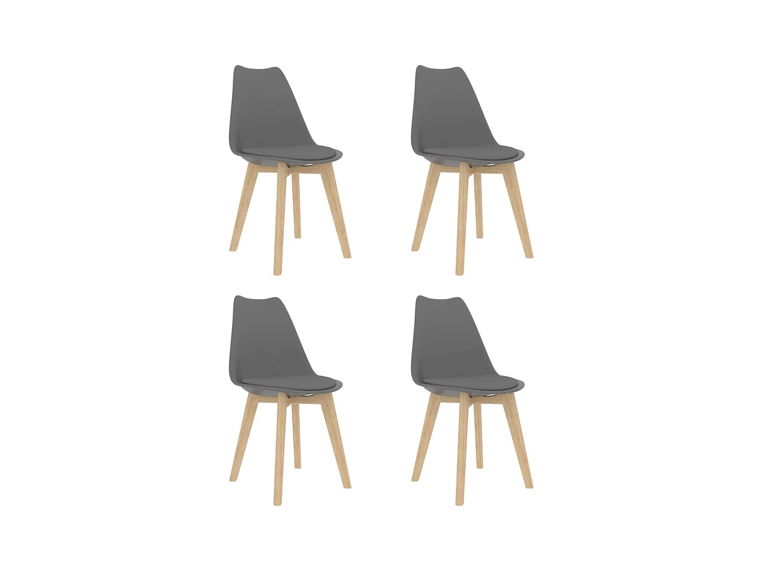 Lot de 4 Chaises à manger Gris Plastique FR283146