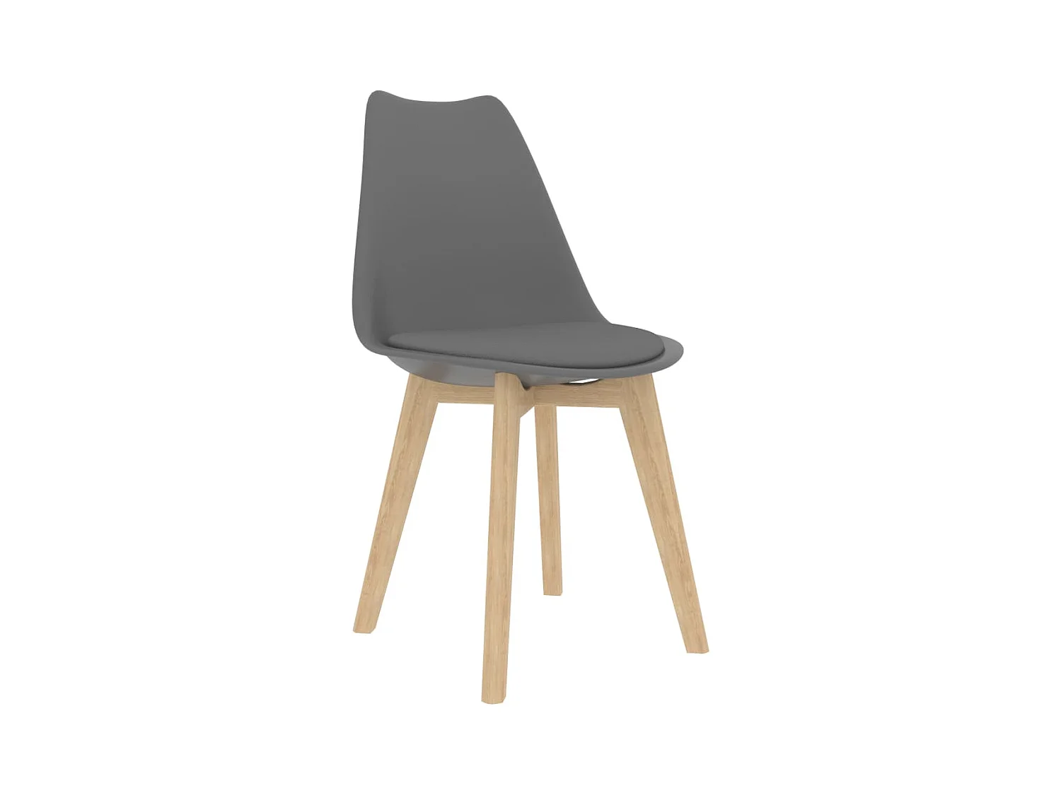 Lot de 4 Chaises à manger Gris Plastique FR283146
