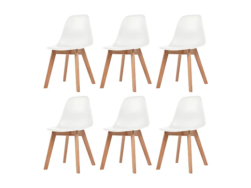Cadeiras de jantar 6 pcs plástico branco PT532284