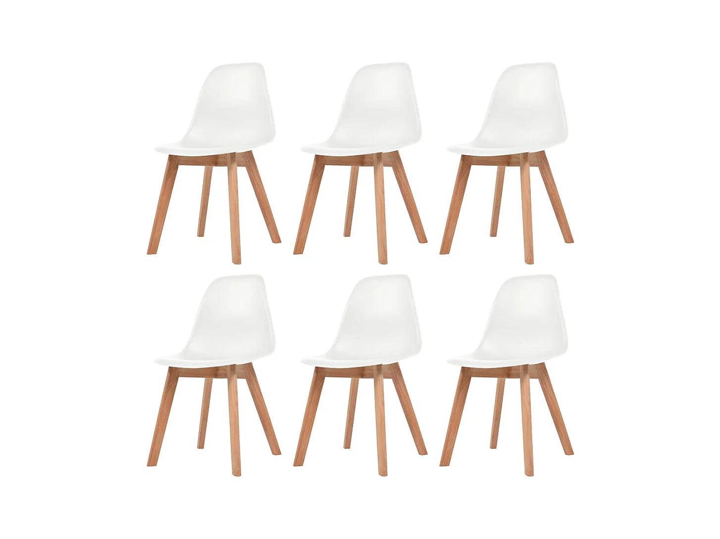 Lot de 6 Chaises à manger Blanc Plastique FR592439
