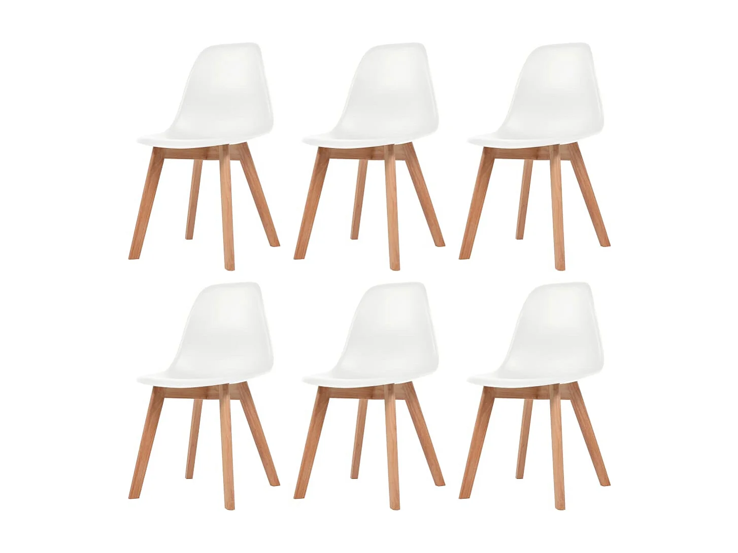 Lot de 6 Chaises à manger Blanc Plastique FR592439