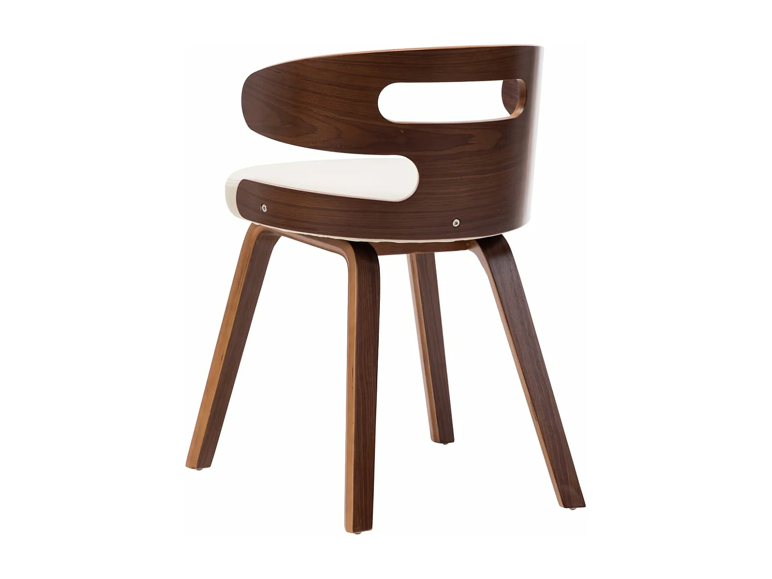 Lot de 2 Chaises à manger crème bois courbé et similicuir FR327990