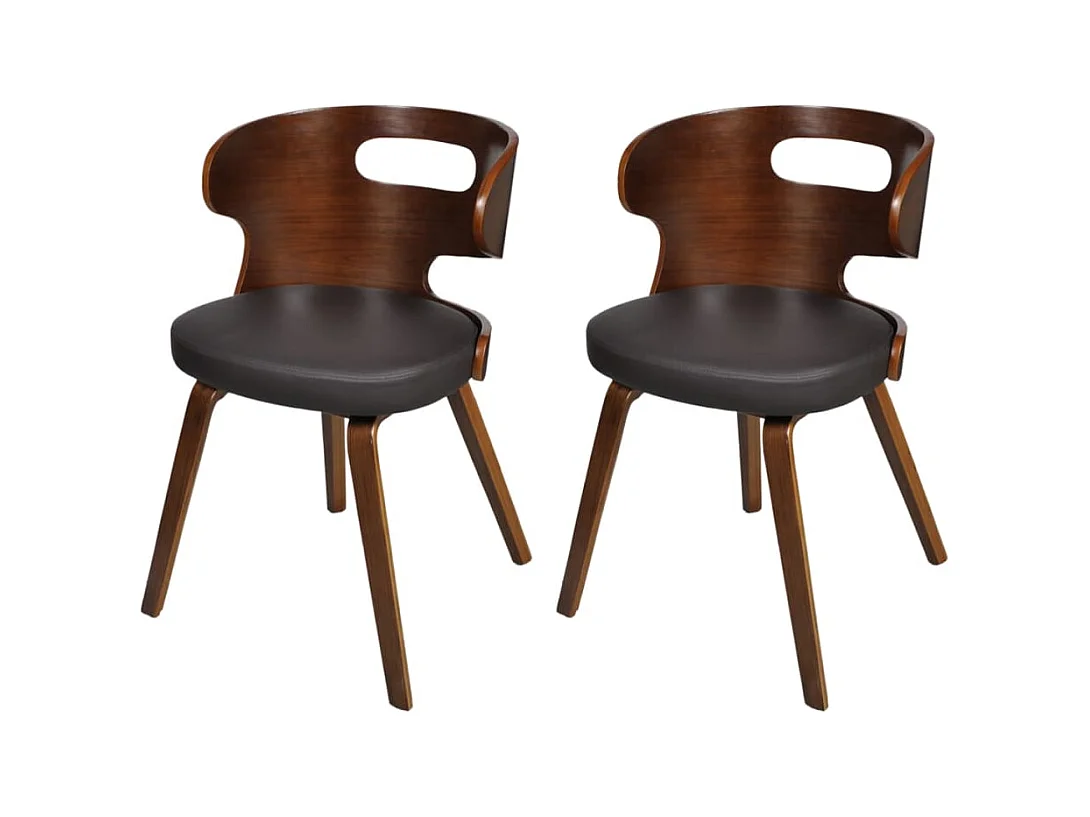 Lot de 2 Chaises à manger marron similicuir FR423167