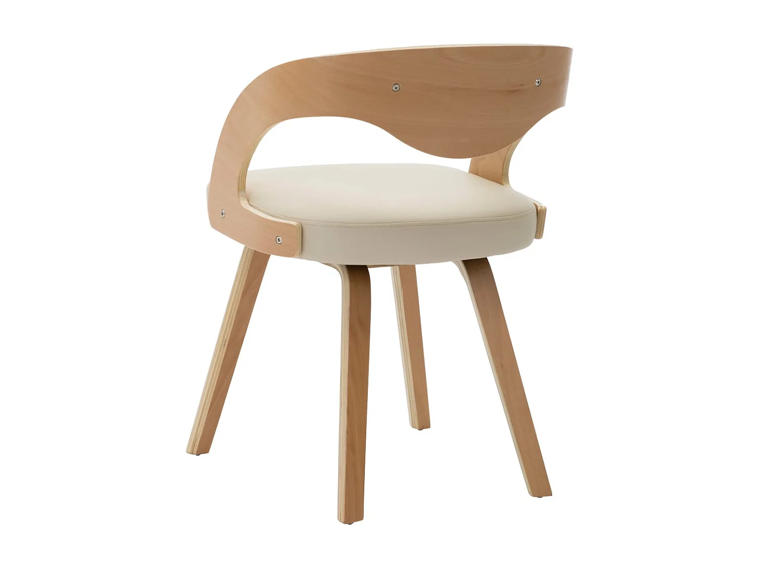 Lot de 2 Chaises à manger crème bois courbé et similicuir FR524501