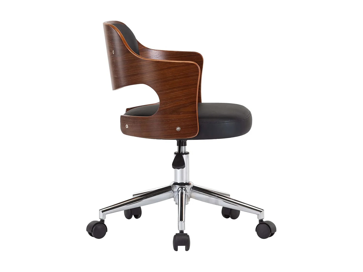 Chaise pivotante à manger Noir Bois courbé et similicuir FR937553