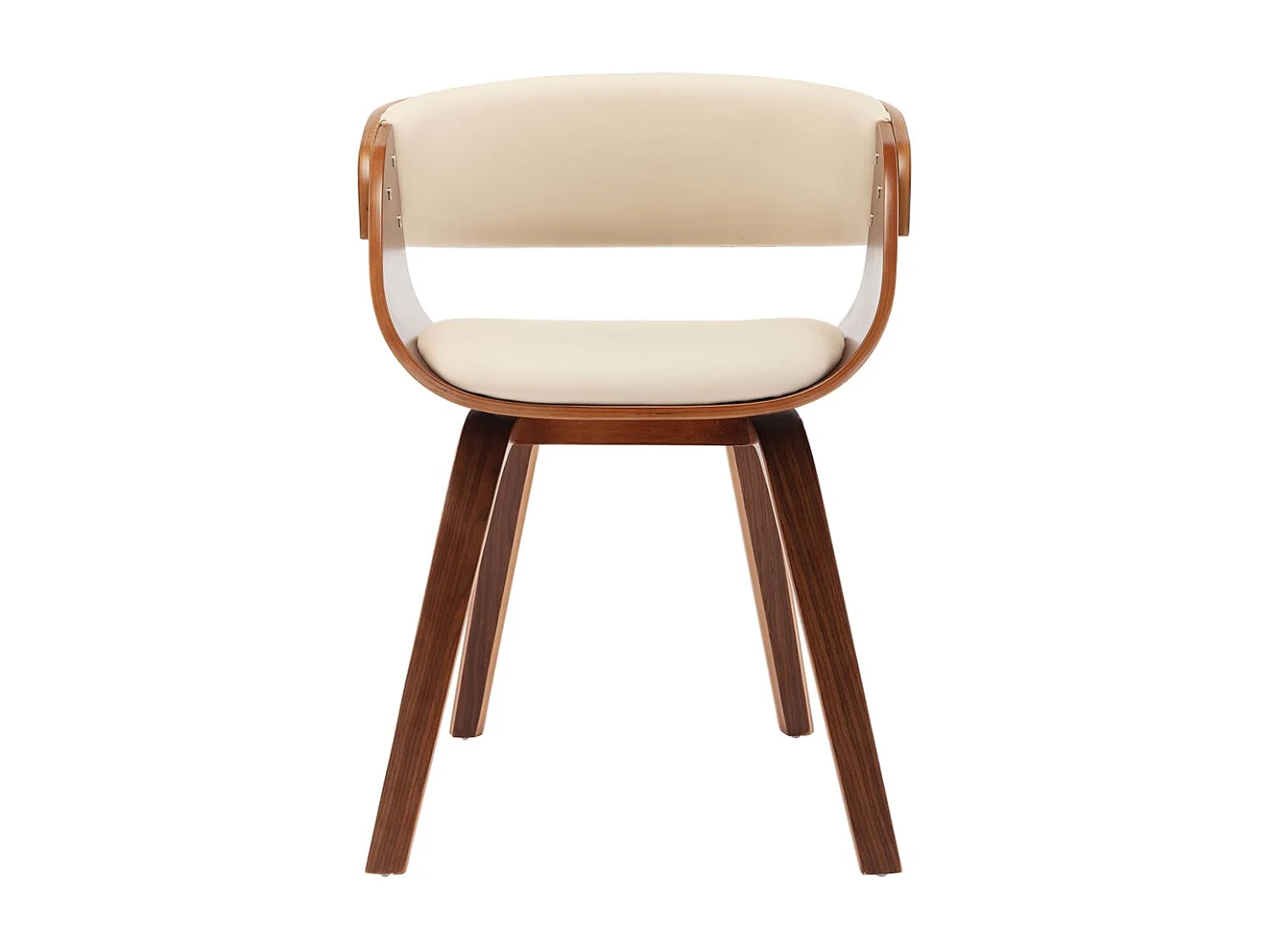 Lot de 2 Chaises à manger crème bois courbé et similicuir FR802705