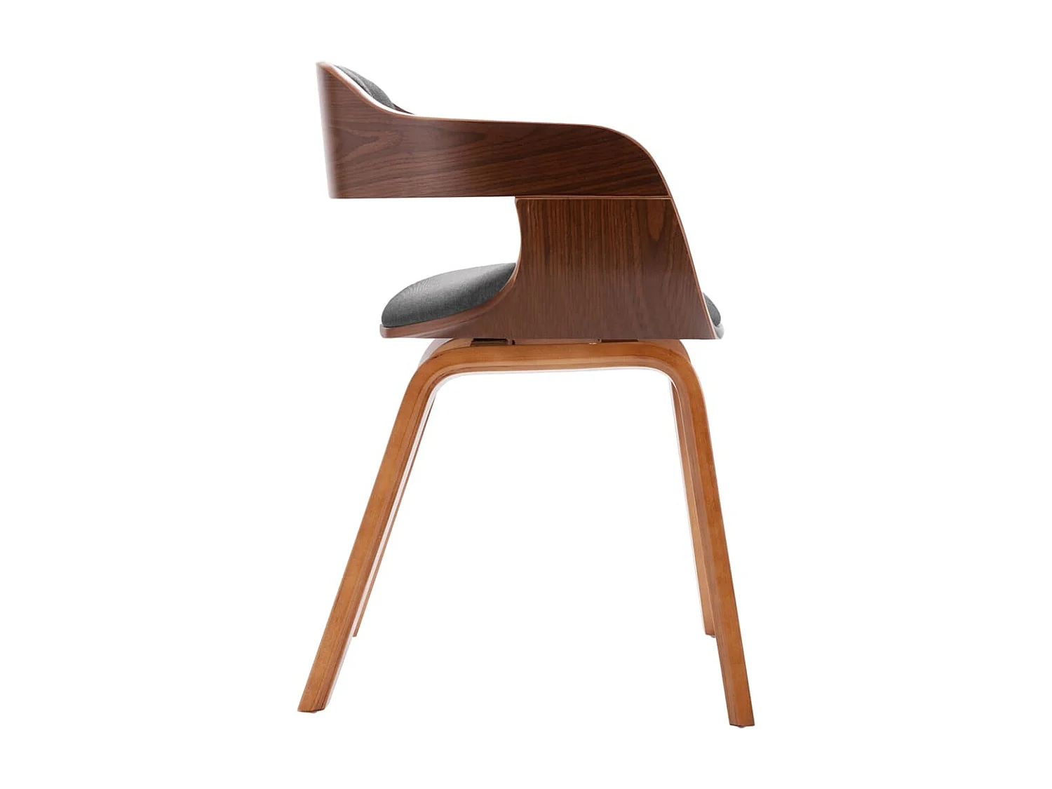 Chaise de salle à manger Gris foncé Bois courbé et tissu FR538229