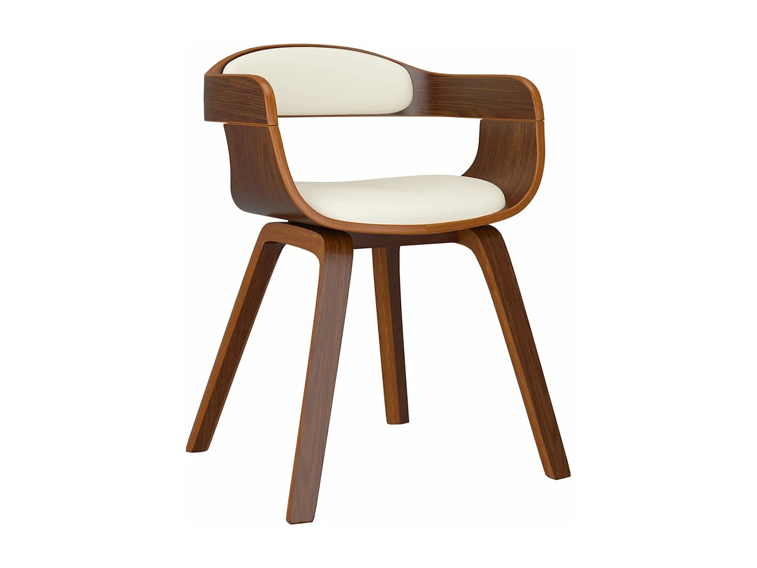 Chaise à manger Crème Similicuir et bois courbé FR692400