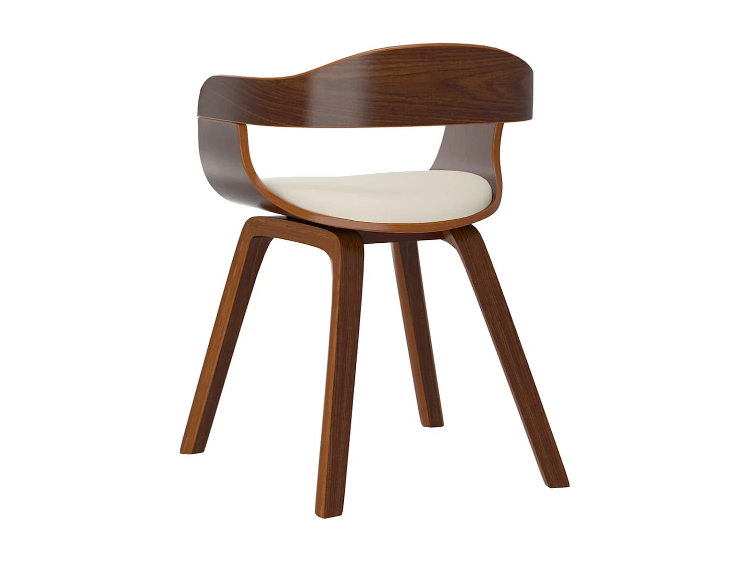 Chaise à manger Crème Similicuir et bois courbé FR692400