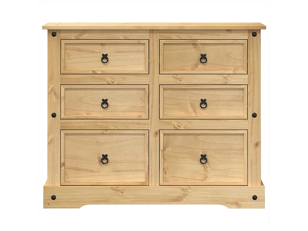 Cómoda cajonera Corona madera maciza de pino 110x43x91 cm ES930810