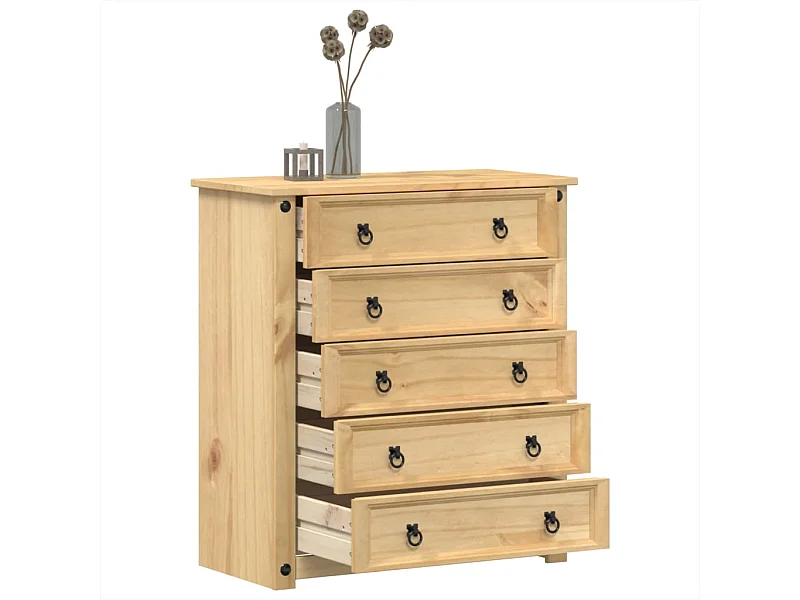 Cómoda cajonera Corona madera maciza de pino 80x40x89 cm ES248045