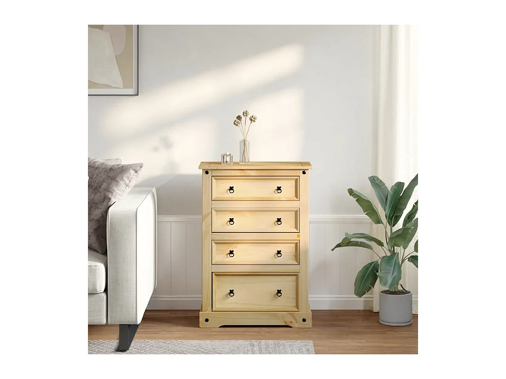 Commode Corona 80x43x114 cm bois massif de pin FR481931
