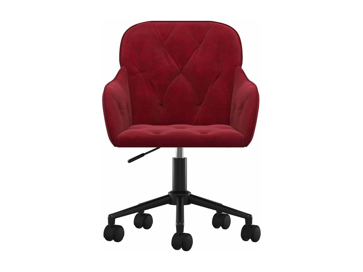 Silla de oficina giratoria de terciopelo rojo tinto ES644517