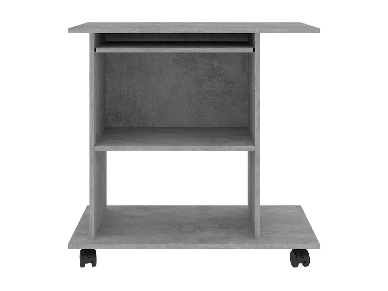 Bureau d'ordinateur Gris béton 80x50x75 cm Bois d'ingénierie FR91848