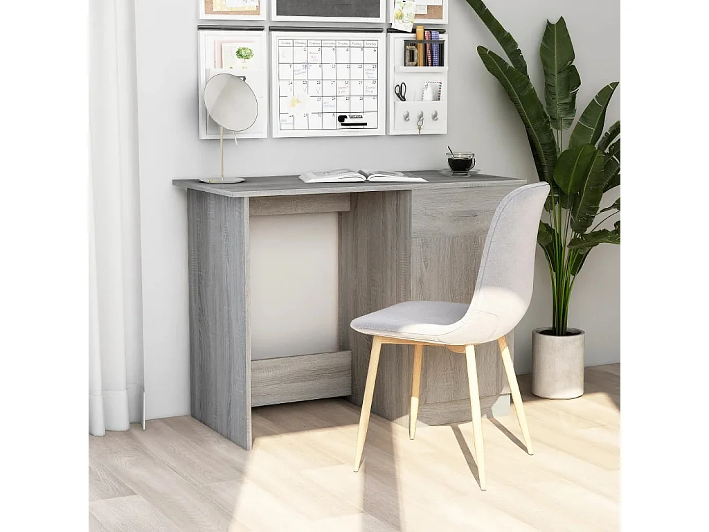 Bureau 100x50x76 cm bewerkt hout grijs sonoma eikenkleurig BE905655
