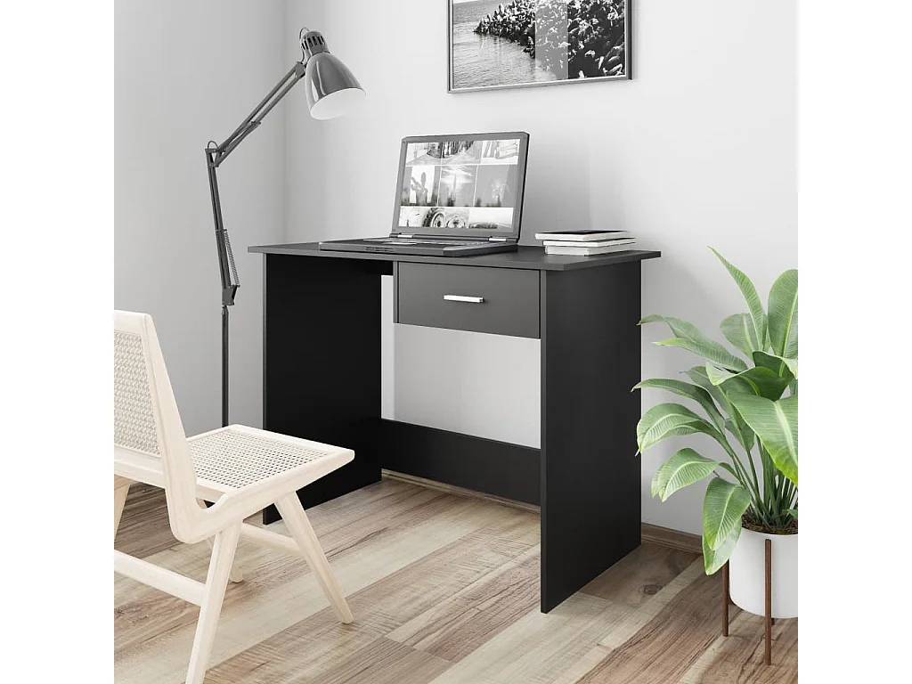 Bureau Noir 100x50x76 cm Bois d’ingénierie FR542454