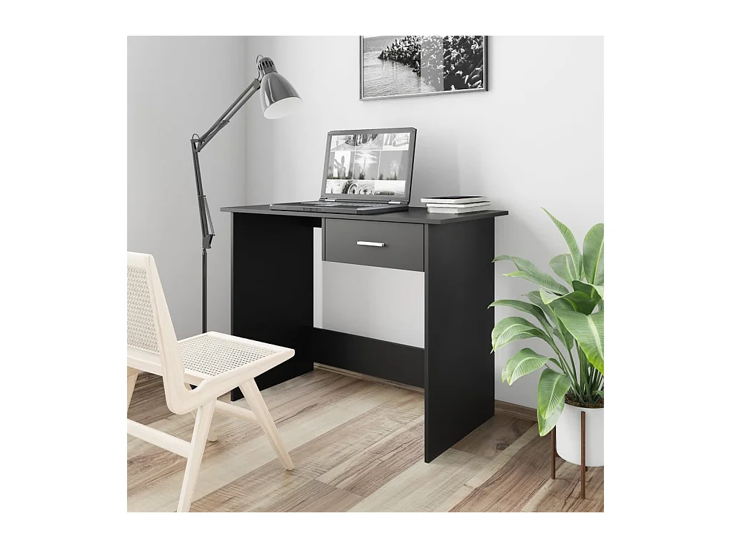 Bureau Noir 100x50x76 cm Bois d’ingénierie FR542454