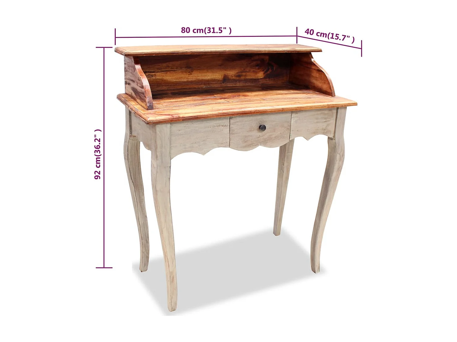 Bureau Bois de récupération massif 80x40x92 cm FR26590