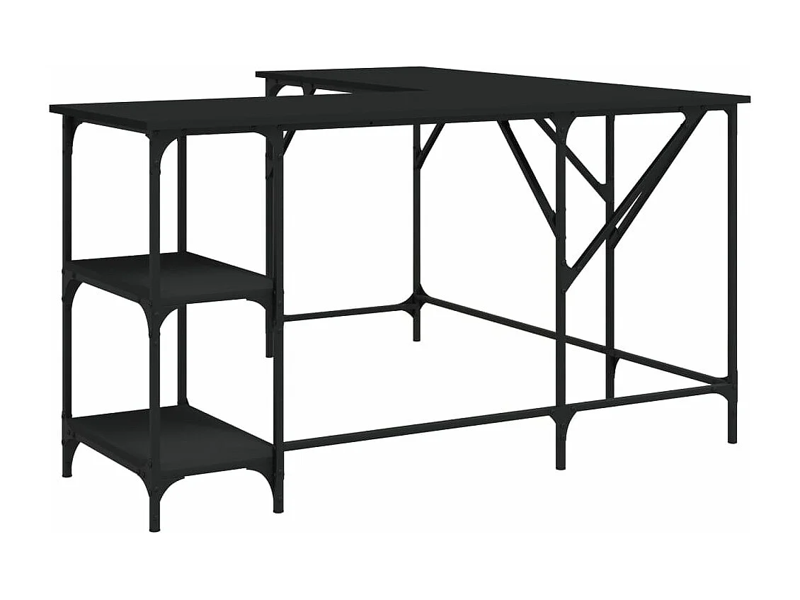 Bureau noir 139x139x75 cm bois d'ingénierie FR71391