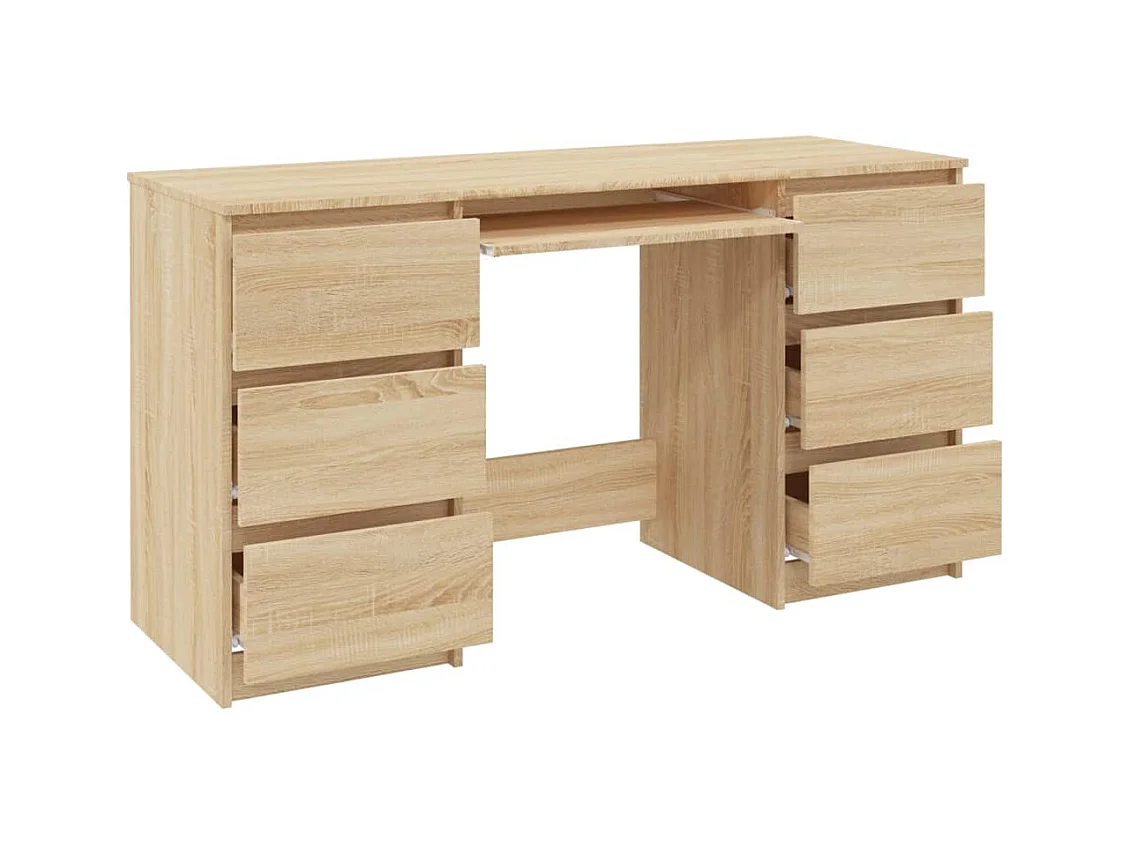 Bureau Chêne sonoma 140x50x77 cm Bois d'ingénierie FR82922