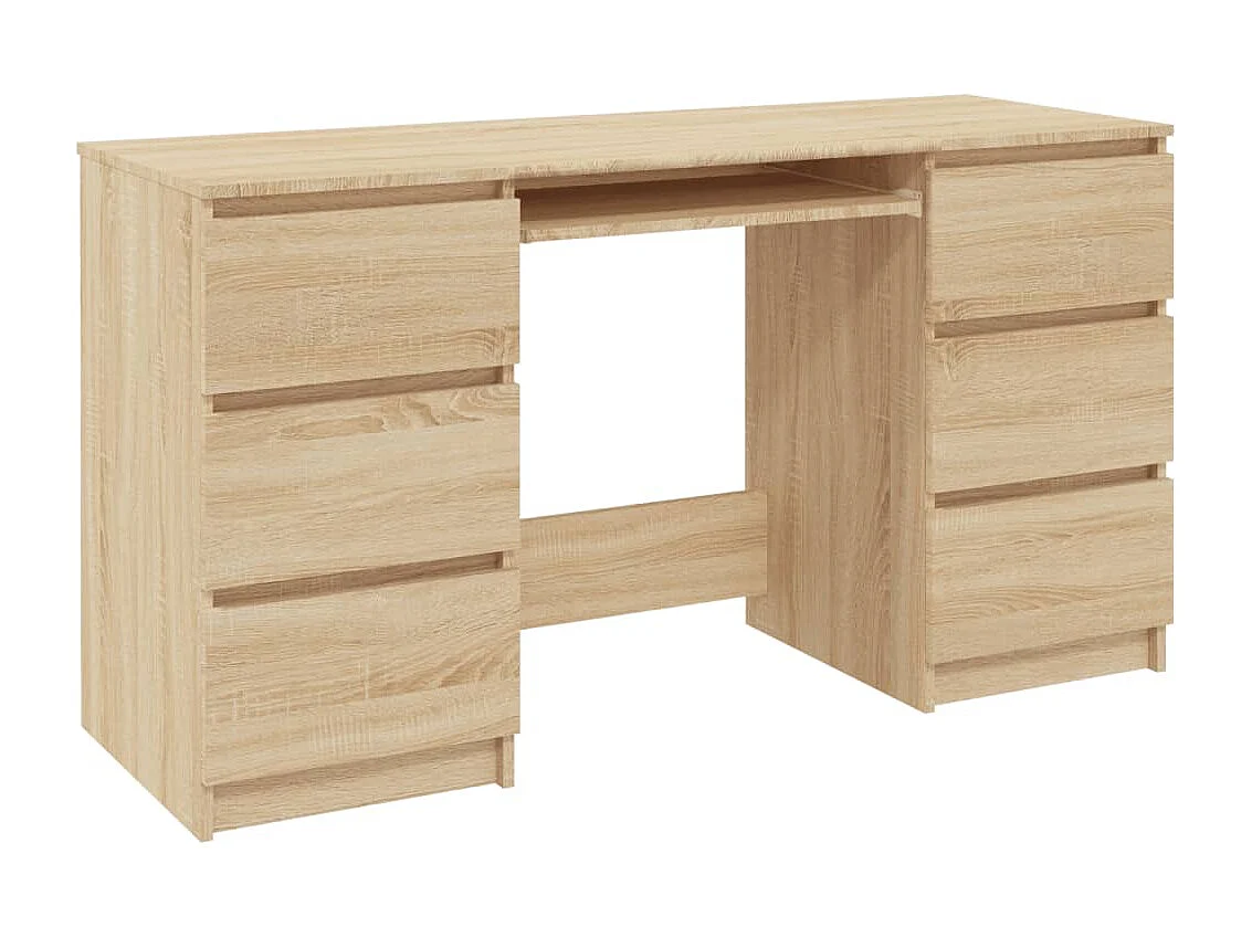 Schrijftafel 140x50x77 cm bewerkt hout sonoma eikenkleurig BE232775
