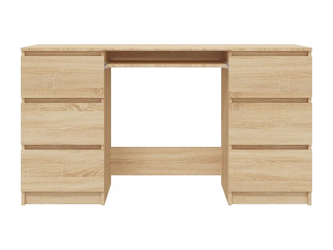Schrijftafel 140x50x77 cm bewerkt hout sonoma eikenkleurig BE232775