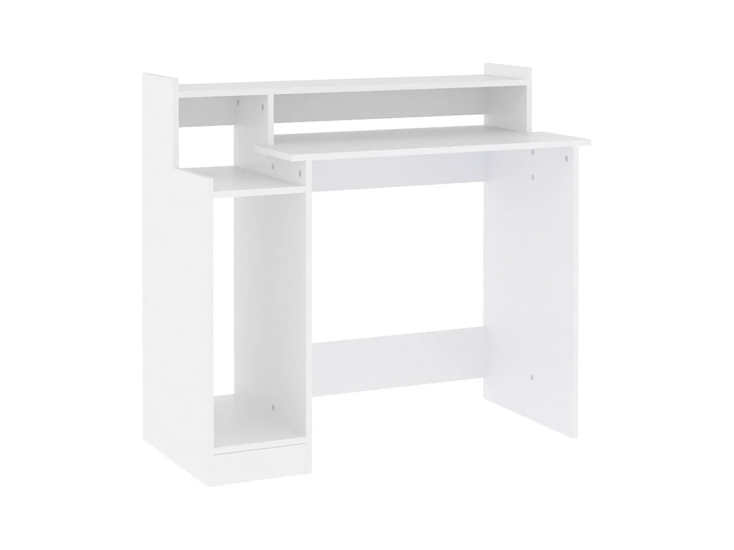 Bureau avec lumières LED Blanc 97x45x90 cm Bois d'ingénierie FR11984