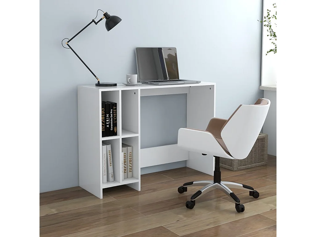 Bureau d'ordinateur portable blanc bois d'ingénierie FR55229