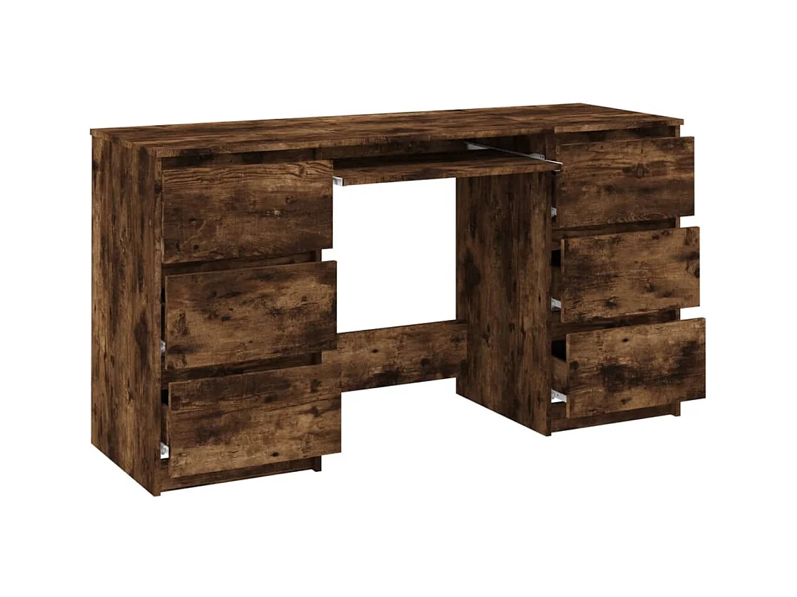 Bureau Chêne fumé 140x50x77 cm Bois d'ingénierie FR85164