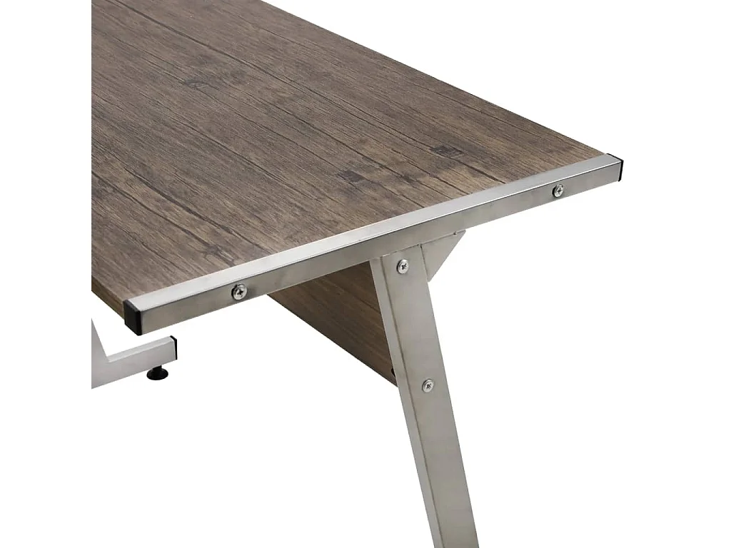 Bureau d'angle marron bois d'ingénierie FR35891