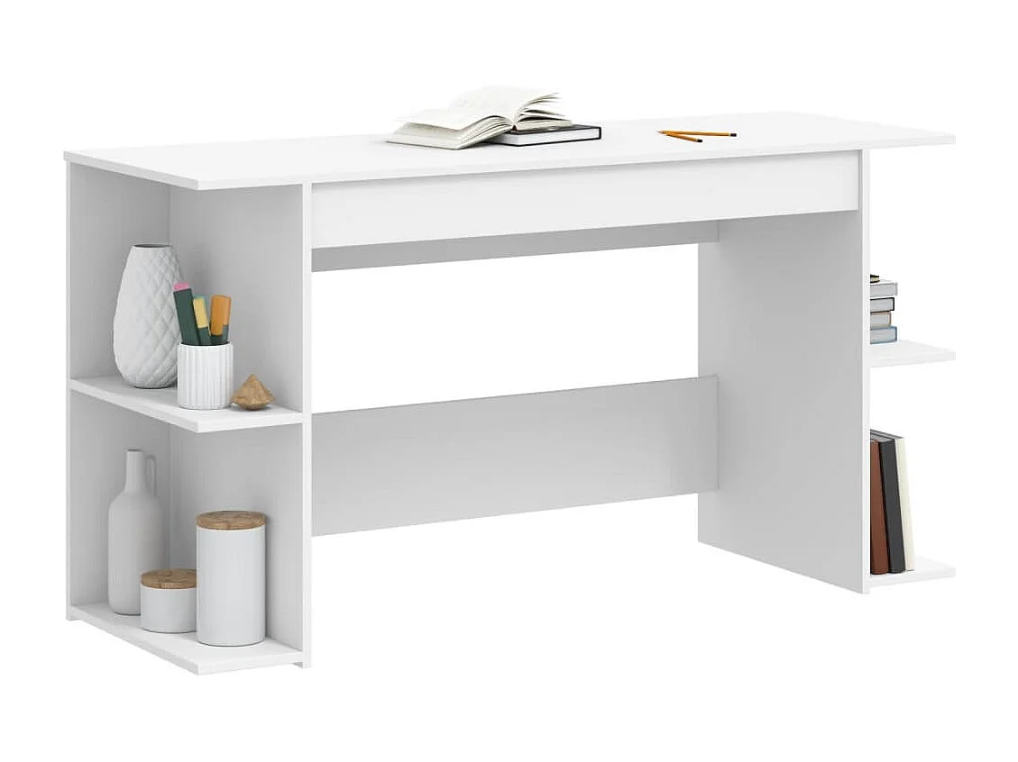 Bureau blanc 140x50x75 cm bois d'ingénierie FR13059