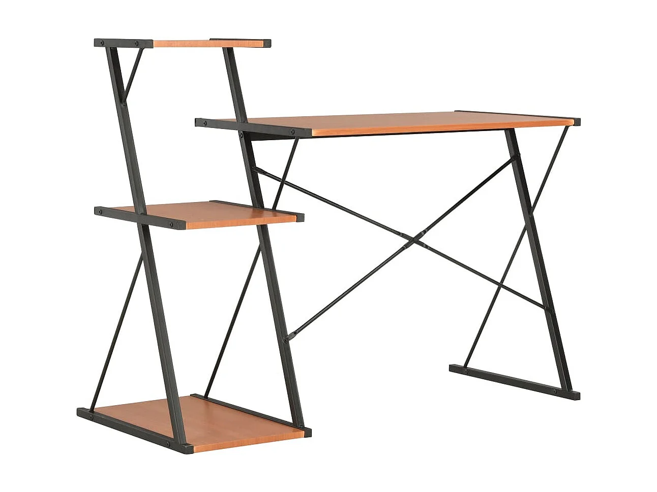 Bureau avec étagère Noir et marron 116x50x93 cm FR12845