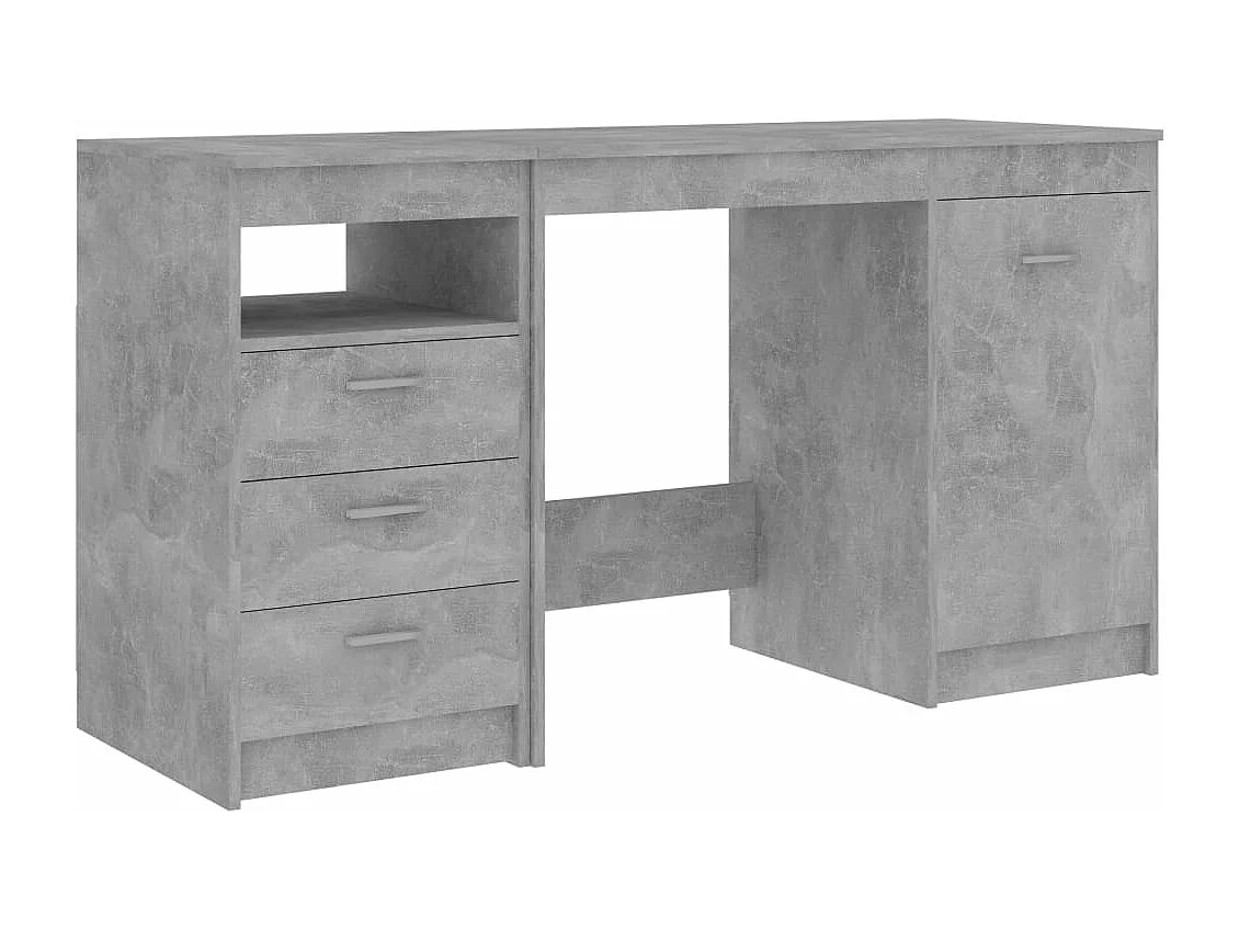 Bureau 140x50x76 cm bewerkt hout betongrijs BE582819