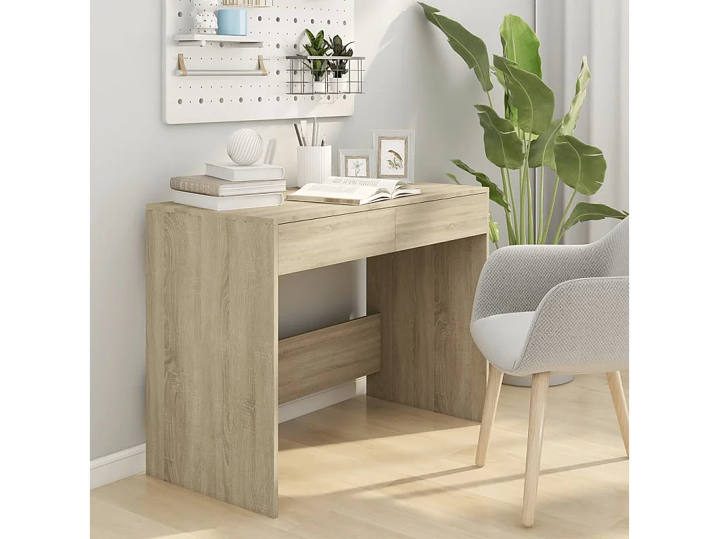 Escritorio de madera contrachapada roble Sonoma 101x50x76,5 cm ES891904