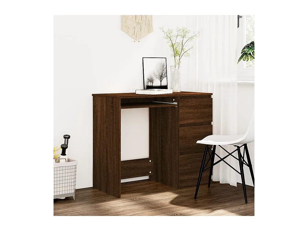 Bureau Chêne marron 90x45x76 cm Bois d'ingénierie FR39725