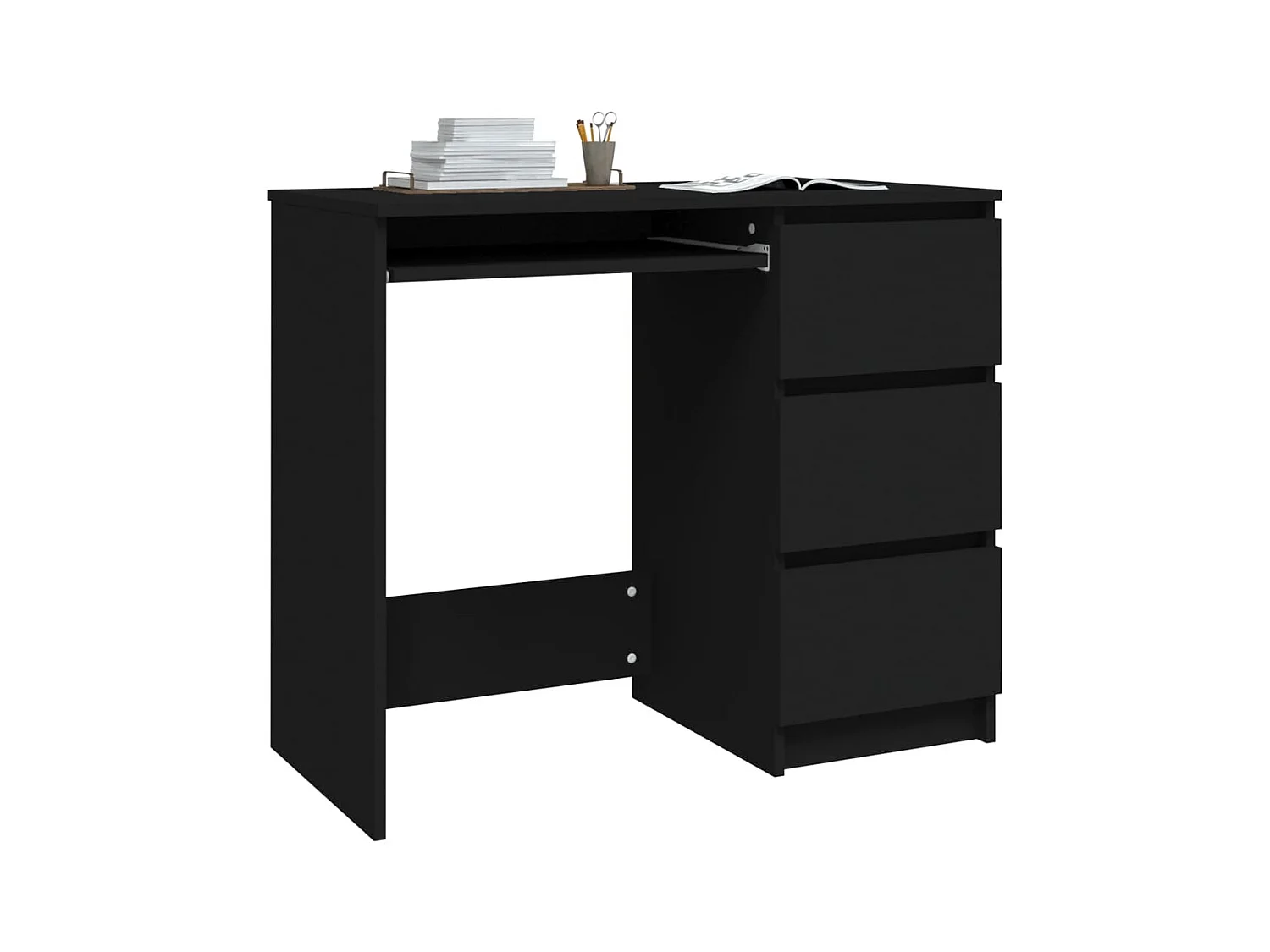 Bureau Noir 90x45x76 cm Bois d’ingénierie FR19219